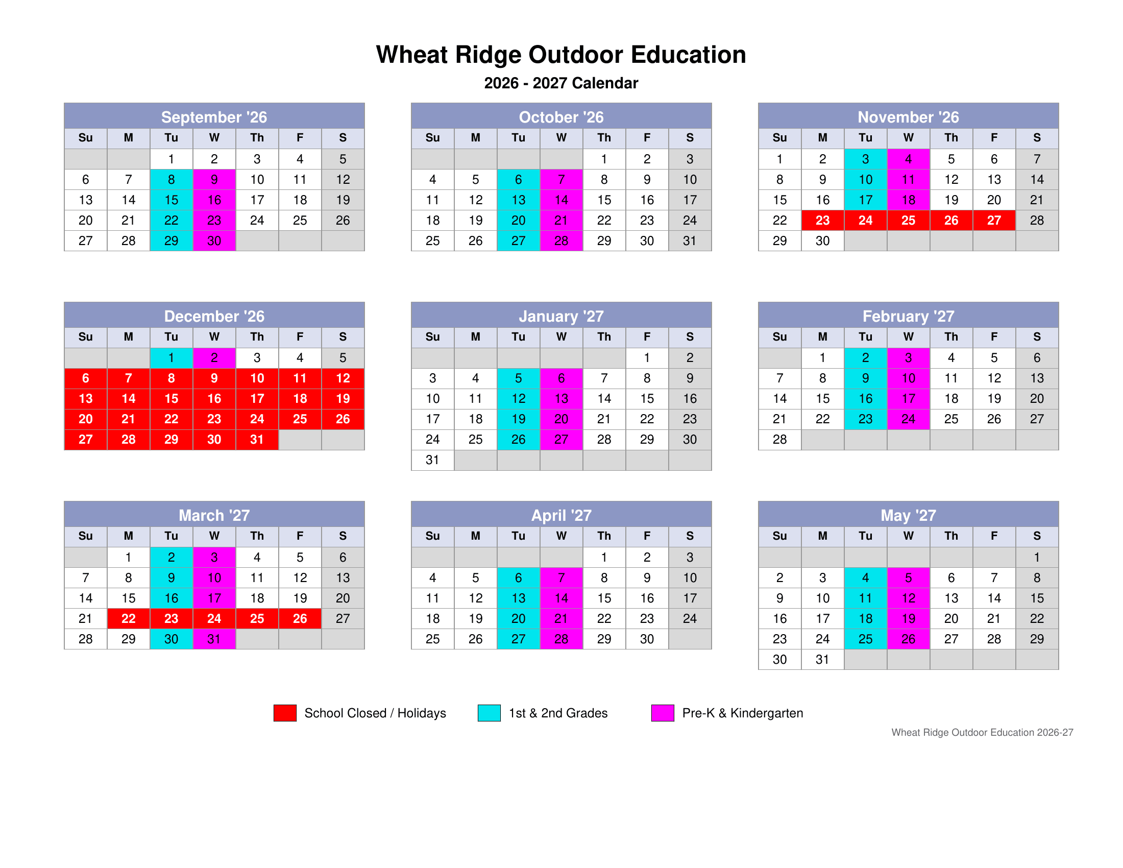 Calendar Coming Soon