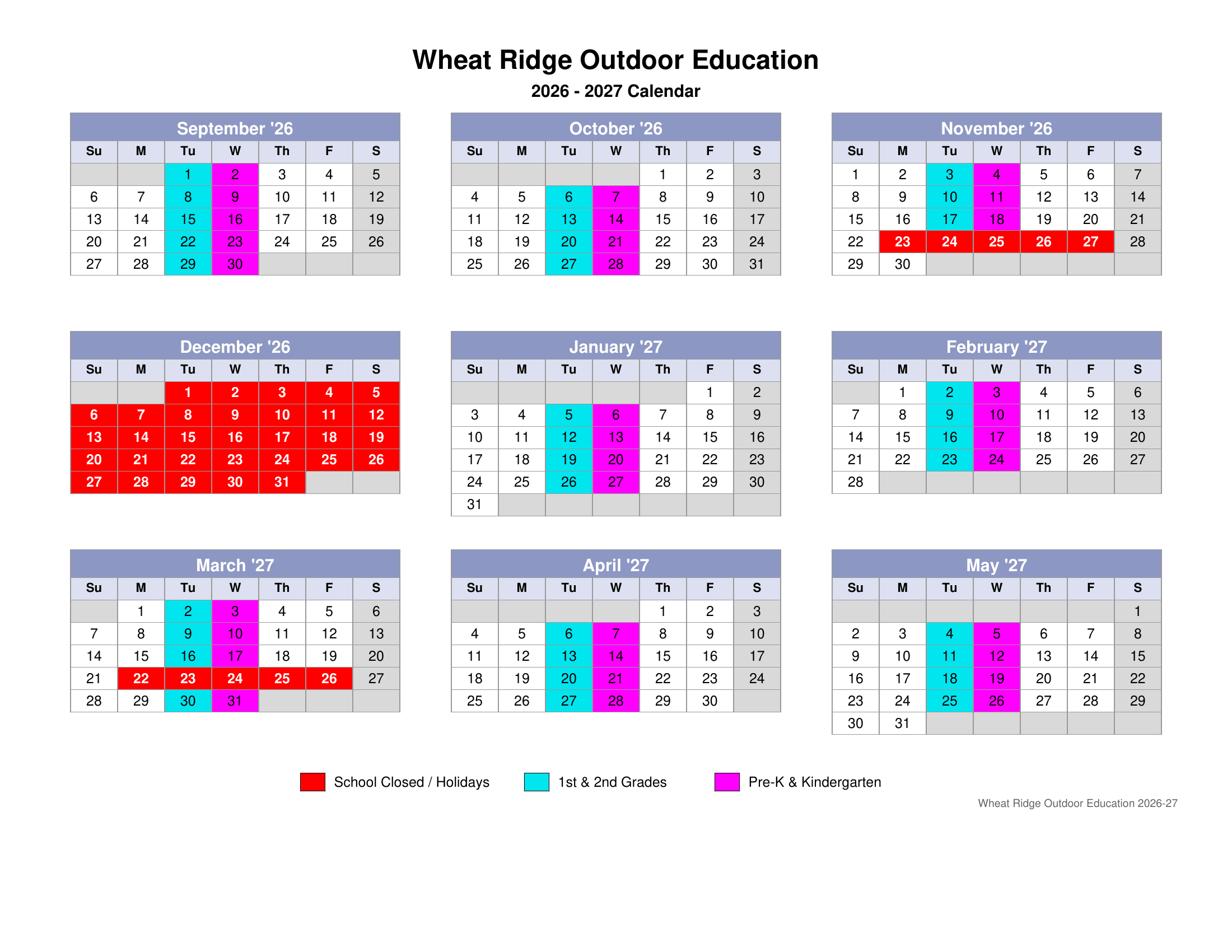 Calendar Coming Soon